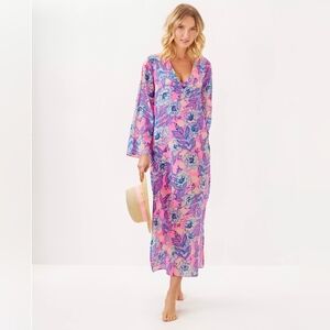 New Lilly Pulitzer Perry Long Sleeved Maxi Size Large In Totally Koalified